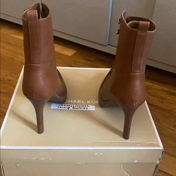Michael Kors Tan Lace-Up Boots - Picture 2 of 6